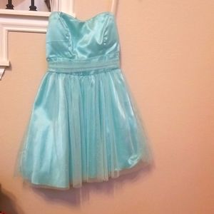 Teal sparkles cute dress